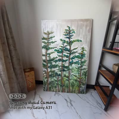 Beautiful  mix media landscape,hand painted.