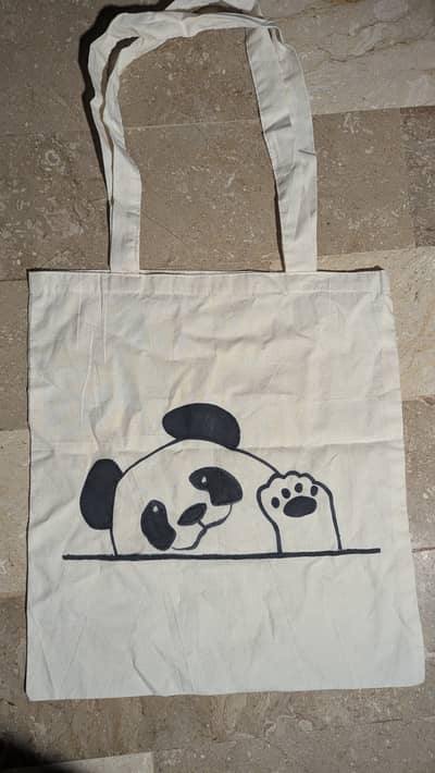 Hand-Painted Canvas Tote Bag – Student Uni Edition (Fits Laptop/Books