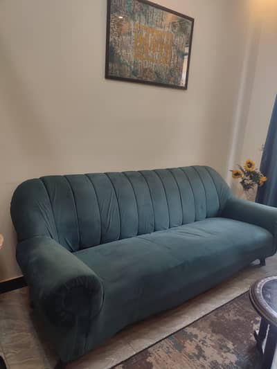 5 seater velvet sofa set in zinc color
