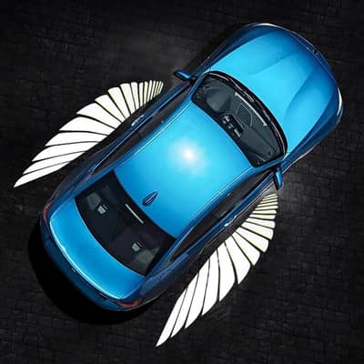 2 Pc Universal Car Rearview Mirror Side LED Angel Wing Light Dynamic P