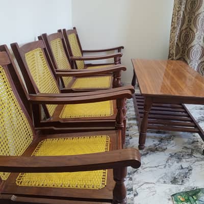 4wooden solid chair one table