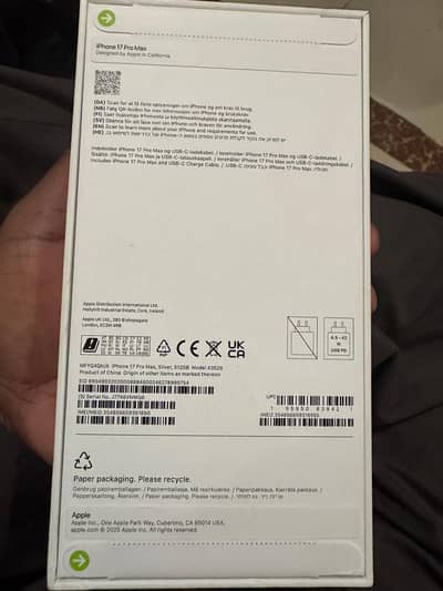 17 pro max 512 gb siver colour