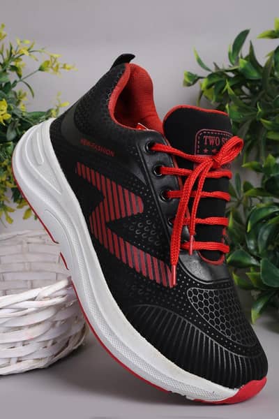 Men's black casual joggers synthetic leather