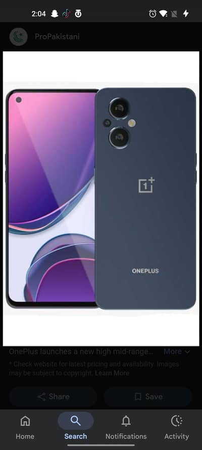 One plus Nord 20    6 128