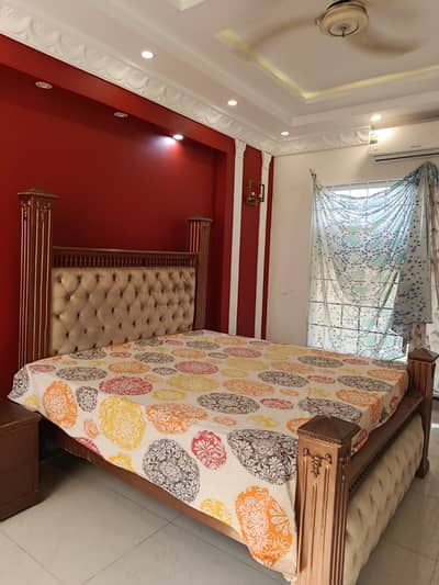 wooden bed plus side tables