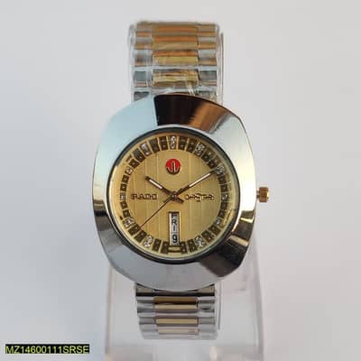 premium mens stainless steel watch -422mm gold dial