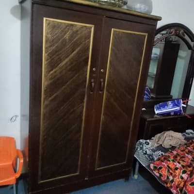 Furniture,  bed with tables, safe almari, dressing tables, showcase,