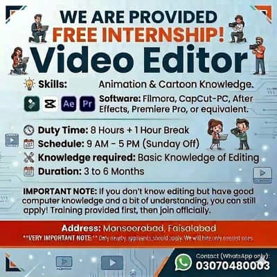 providing free for editor, on Filmora, Capcut and AE