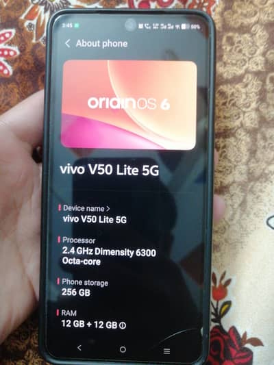vivo v50 lite 5G  12GB RAM 256GB ROM