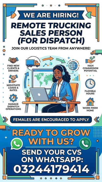 Looking for a trucking sales person on comission based (Remote)