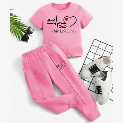 Kids Trouser Pintex Style 2-Pcs Summer Suit.