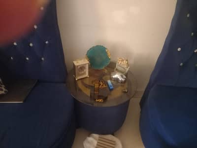 2 Big Sofa chairs with table