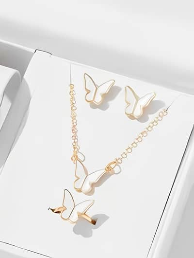 Elegant Butterfly Jewelry Set for Girls – Necklace,