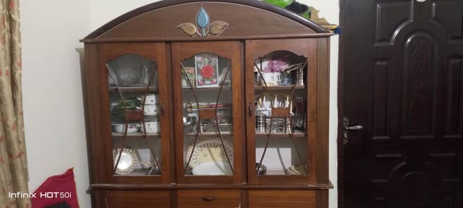 Wooden Kitchen Crockery Showcase