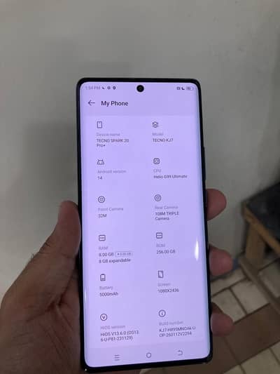 Tecno Spark 20pro plus 16/256 complete box