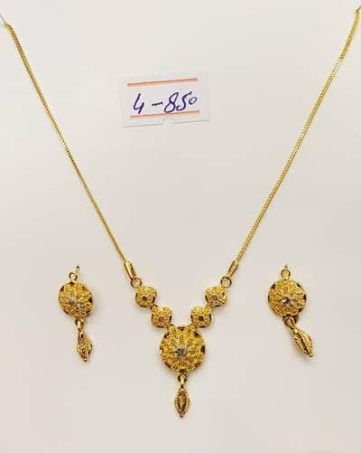 gold set necklace chain locket  21 karet
