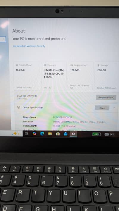 Lenovo Thinkpad T490 Core i5 8th generation 16/256