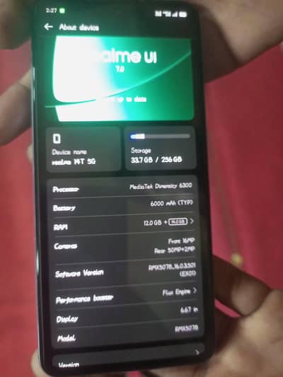 realme 14t 5g 10 by 9.5 all ok 6 months warranty 12gb 256gb