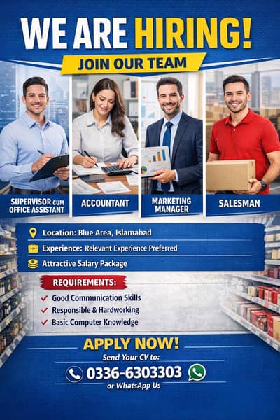 Need an Supervisor Cum Office Assistant, Account, Marketing Manager