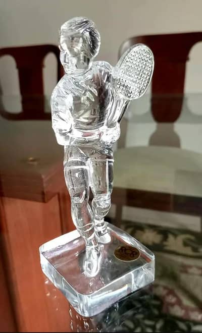 Pure Crystal Tennis Player Statue