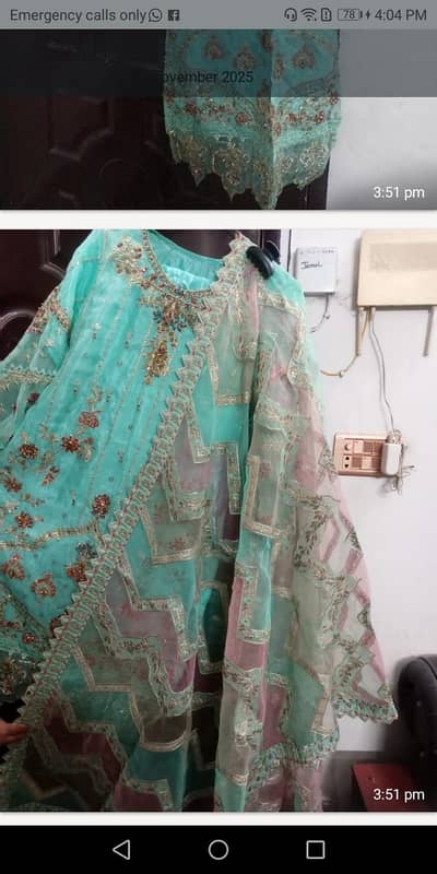 heavy fancy one hour used dress on throw away price