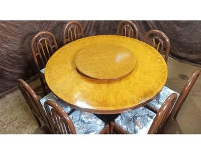 Revolving dinning table 8 chairs