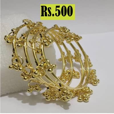 Kashmiri Golden and Silver colours Bangles Set