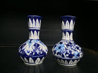 blue pottery vasses