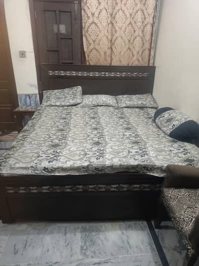 wooden brown color king size BeD sale Just bed no side tables