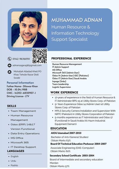 Experience as Human Resources and IT support