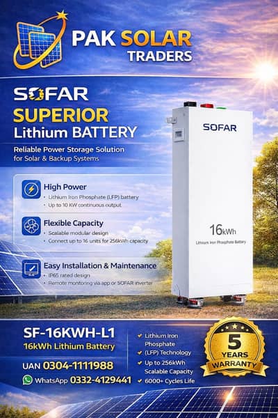 16kWh Sofar Solar Lithium Battery/LiFePO4 Battery/must/crown/goodwe