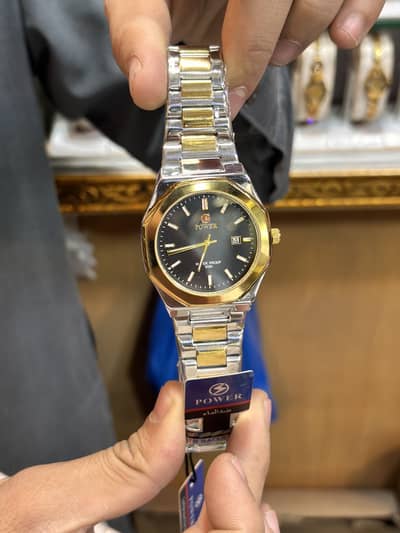 Power Stylish Gold & Silver Men’s Watch – Brand New