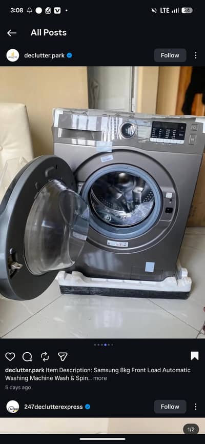 Washing machine front load