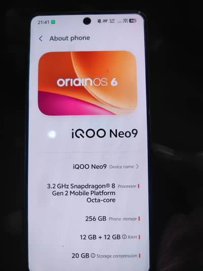 IQOO NEO 9 256GB 120 fps pubg