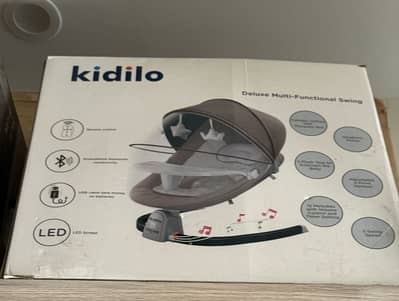 Kidilo Deluxe Baby Swing with Feeding Tray – Almost New with Box