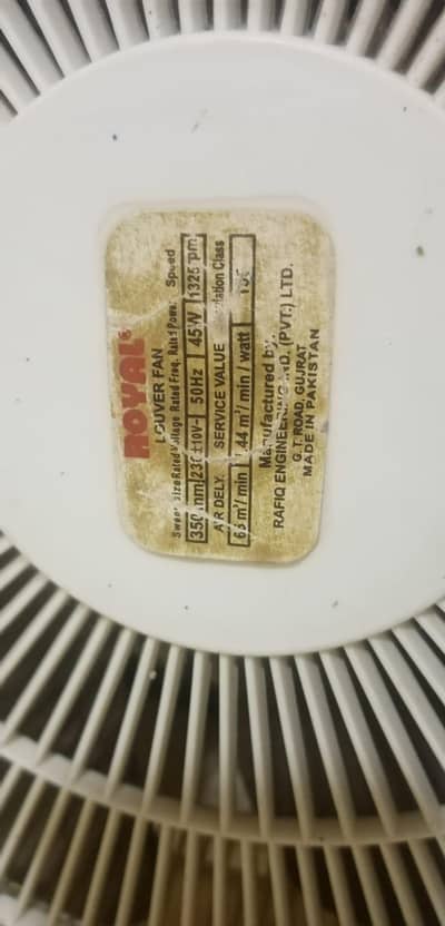 royal louver bracket fan