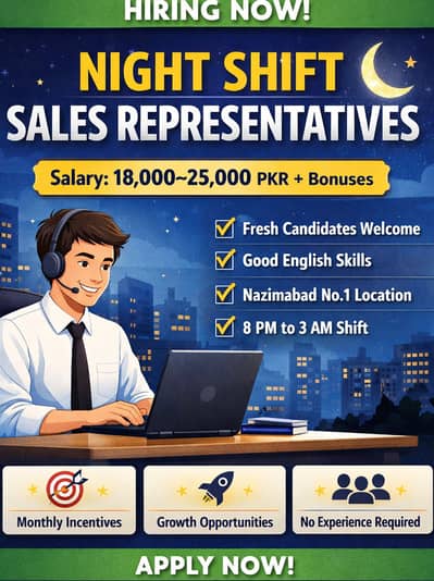Sales Representative (Evening/Night Shift) – Fresh Graduates Welcome