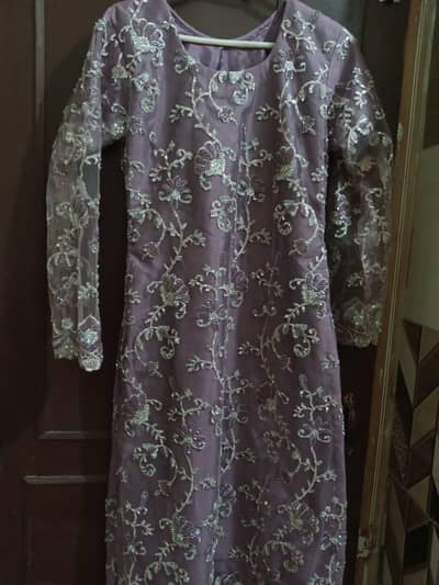 party wear dress (long shirt with organza and net lehnga)