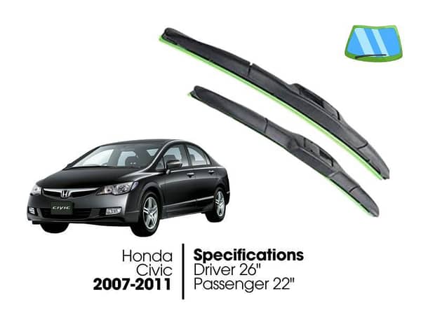 Hydrophobic Silicon Viper Blade Complete Set for Honda Civic |  2006-2012 | Civic Reborn