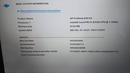 hp 640 G4 core i5 with 8th Gen and 8Gb DDR4 ,256 SSD