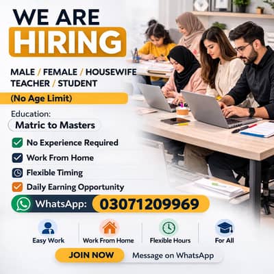 Part Time / Full Time Staff Required in Lahore