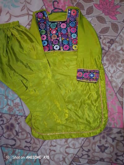 beautiful mehndi color shrwal kamze