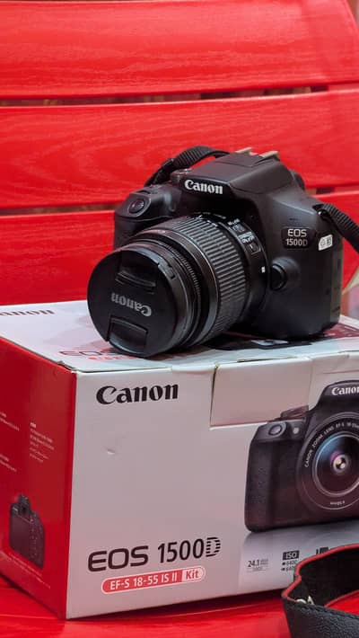Canon EOS 1500D with kit lens.