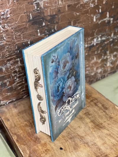 Wooden Hand-Painted Vintage Book Box 