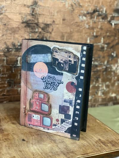 Retro Style Hand-Painted Book Box
