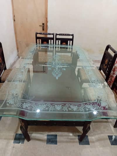 dinning table glass top 8 seater set