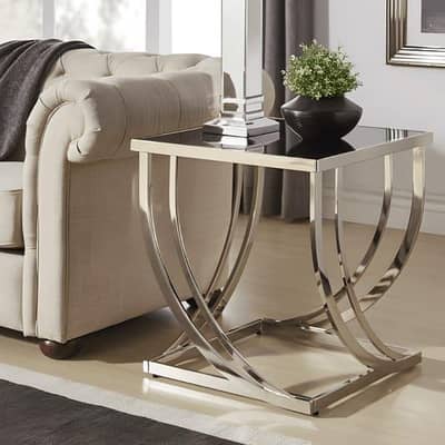 luxury side table white steel shain