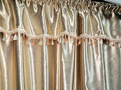 Beatifull Light Golden Silk Fancy Curtins