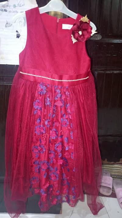 Frok For Sale Baby Girl in Mahroon,Grey & Moof Pink Color