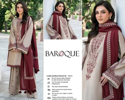 Full Embrioded 3 Pc Lawn Suit Barque Brand. Limited Stock
